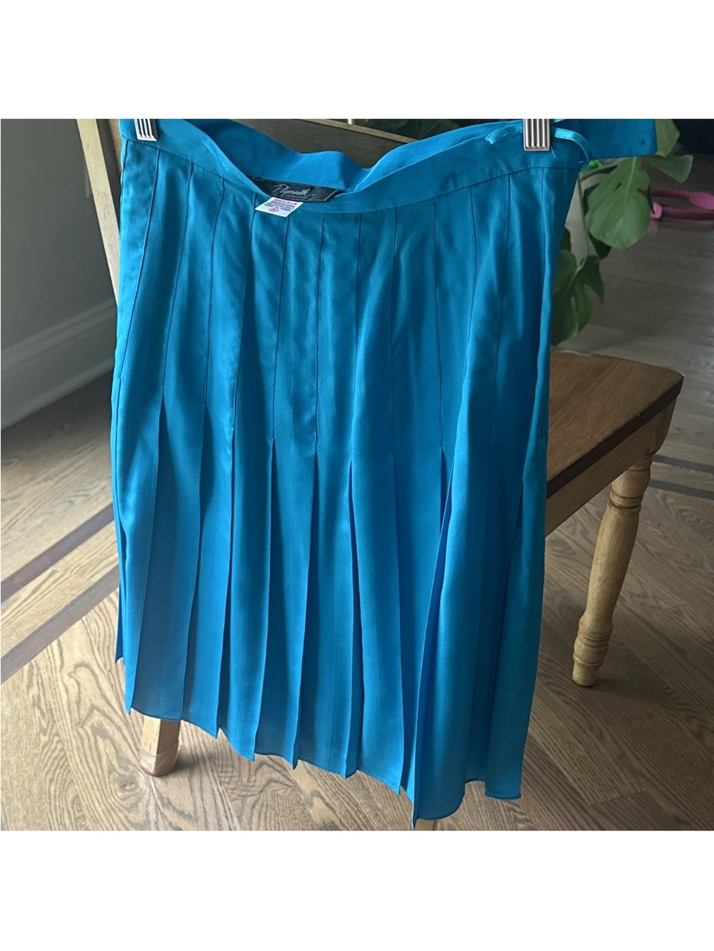 Pleated Teal Blue Women's Skirt